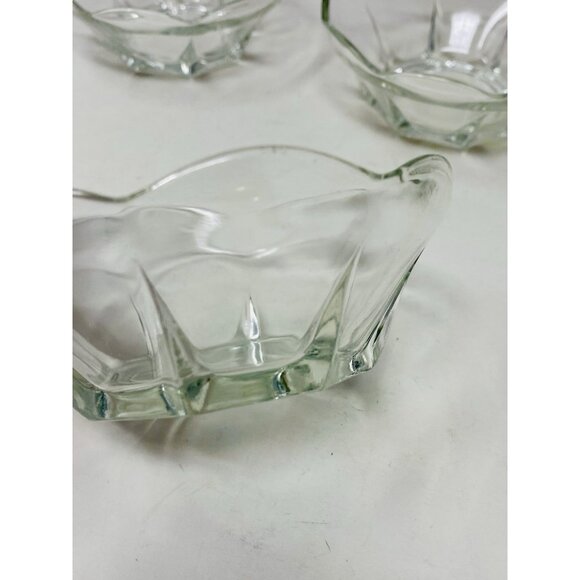 Vintage Anchor Hocking Swedish Modern Clear Fruit Dessert Bowls Set of 3 - Picture 7 of 10
